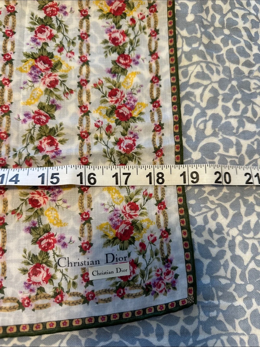 Christian Dior Floral Silk Hair Scarf/Handkerchief - NEW